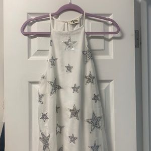 SHOW ME YOUR MUMU WHITE SILVER STAR DRESS …